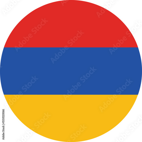 circular vector icon of armenia national flag with horizontal red, blue, and orange stripes, flat minimalist design isolated on white background Free Download circular vector icon of armenia national flag with horizontal red, blue, and orange stripes, flat minimalist design isolated on white background - GFXLoad