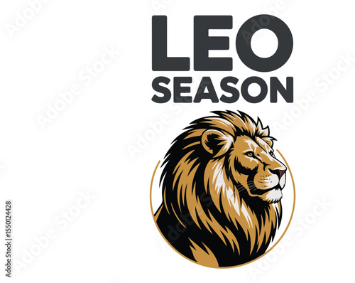 Leo Season Vibes T-shirt design with bold lion, zodiac symbols, and fiery colors. Perfect for astrology lovers, Leo birthdays, summer vibes, and zodiac apparel. High-quality vector artwork