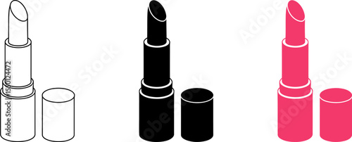 Lipstick vector illustration set beauty product makeup cosmetic drawing isolated on white background art 100 editable stock vector
