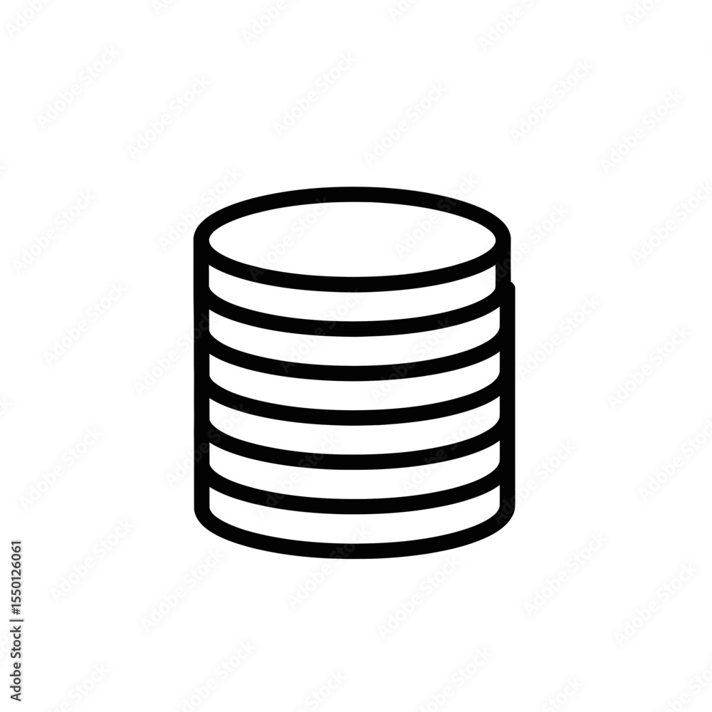 Vector icon of stacked coins symbolizing wealth and finance Vector icon of stacked coins symbolizing wealth and finance