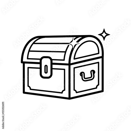 Vector Icon of a Treasure Chest with Sparkles  