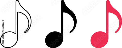 Music note vector illustration for musical notation and melody design and music symbol graphic art editable stock vector