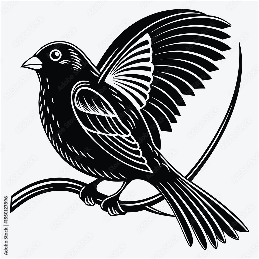 Obraz premium Blue Jay line art White background illustration Generative Ai