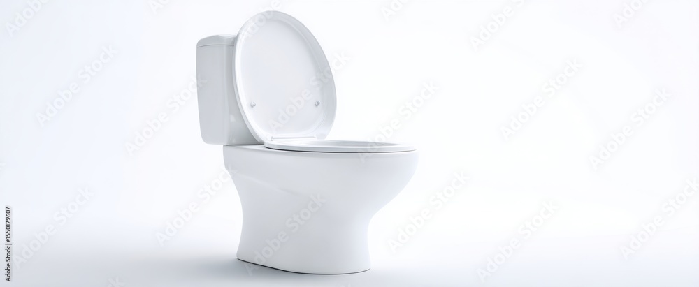 The modern porcelain toilet in a bright, minimalist bathroom setting. The modern porcelain toilet in a bright, minimalist bathroom setting.