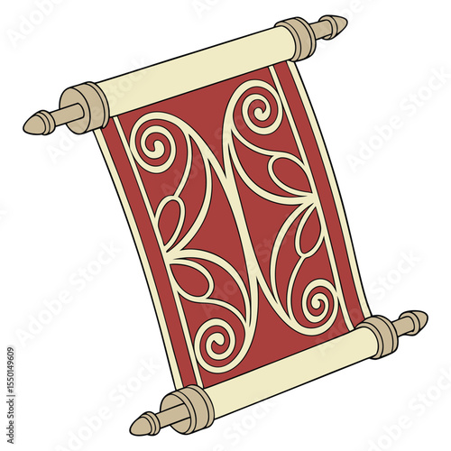 Classic parchment illustration with royal pattern symmetry vector