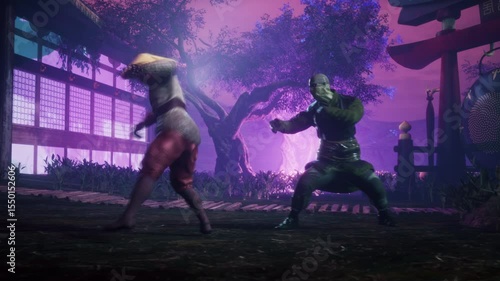 Playing the modern esports battle virtual video game. Playing with fantasy fighters in the video game challenge. Player defeated by the opponent in the mission of the digital video game.