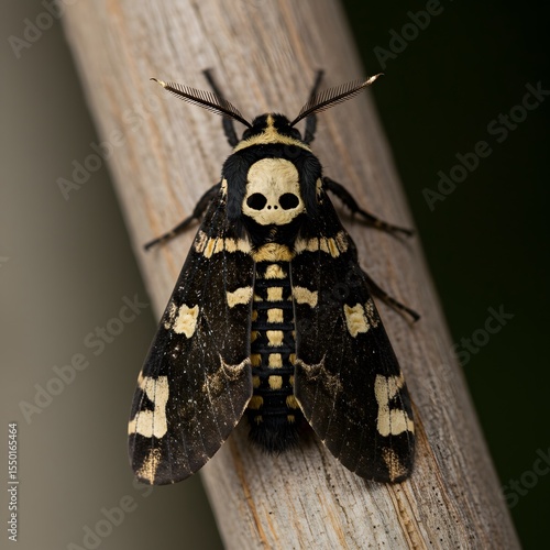 Death's-head moth: Macro photograph of a yysterious insect
