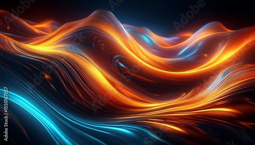 molten energy waves with radiant color reflections abstract heat distortion background for tech and sci fi visuals