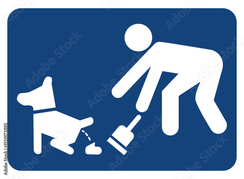 Sign with icon of a person picking up his dog's feces
