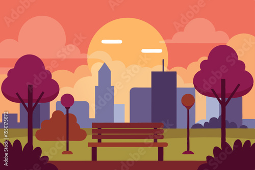 city landscape with trees