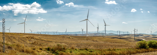 Large wind farm in south Italy. Large wind farm on the mountains on the border between Basilicata and Calabria, Italy