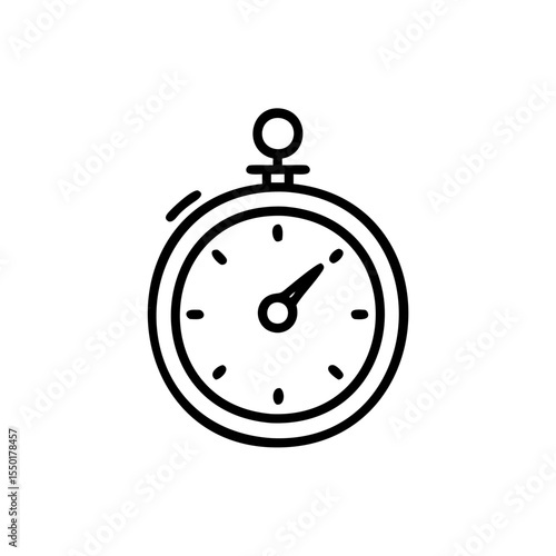 Handdrawn Lineart Stopwatch Icon Time Measurement Timer Clock vector