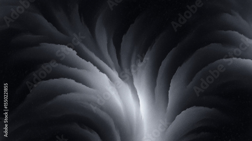 Abstract dark tunnel with glowing light center
