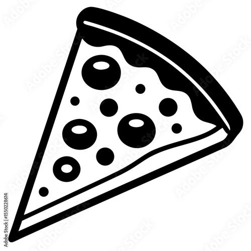 Delicious Slice of Pizza: A single, inviting slice of pizza. The iconic Italian dish comes to life with an enticing illustration, ready to satisfy any craving