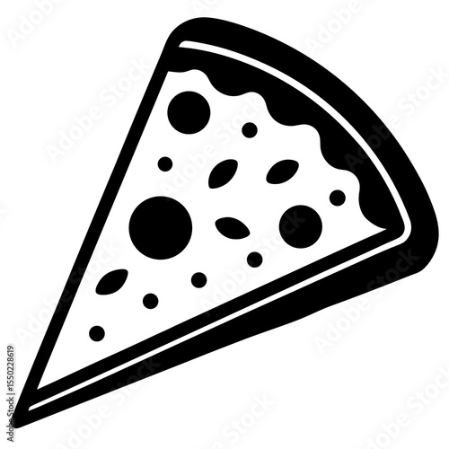 Delicious Slice of Pizza: A single, inviting slice of pizza. The iconic Italian dish comes to life with an enticing illustration, ready to satisfy any craving