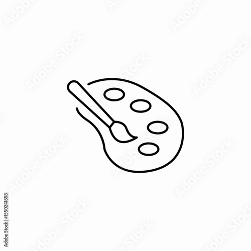 art palette brush icon sign vector