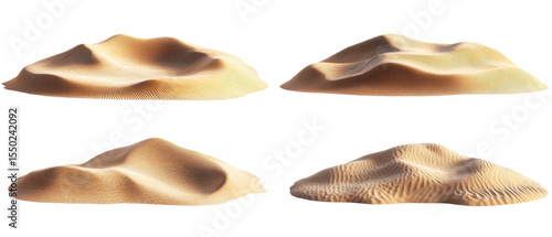 Radiant Glow Over Serene Sand Dunes on transparent background. cut flower elements, garden themed designs. Top view high quality PNG.