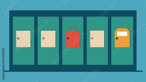 Evidence Lockers Several locked evidence lockers p against a wall each with a visible tag indicating the contents inside creating a secure environment.