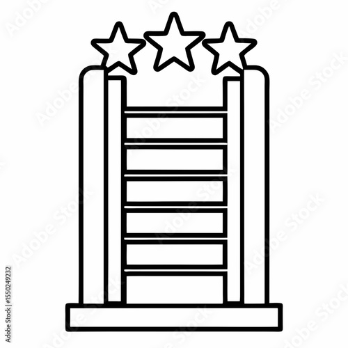 Ambition icon with ladder reaching for stars