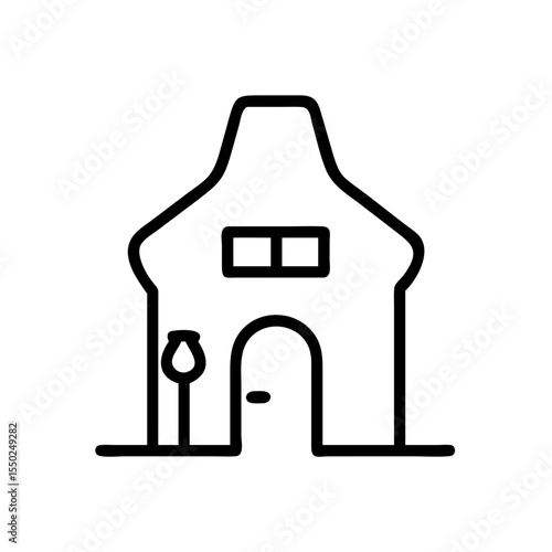 Apartment building icon in minimal style