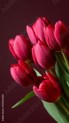 Wallpaper Mural Red Tulips Flat Layout Torontodigital.ca