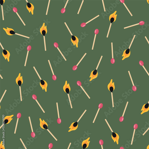 Matches seamless pattern. Flat vector clipart, illustration with isolated background.