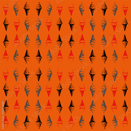 Endless vector seamless pattern consisting of various colorful graphic elements.