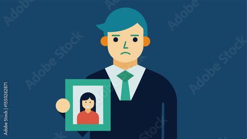 Emotional Appeal The lawyer holds a photo of a client or victim in hand displaying it to the jury with a heartfelt expression trying to evoke empathy.