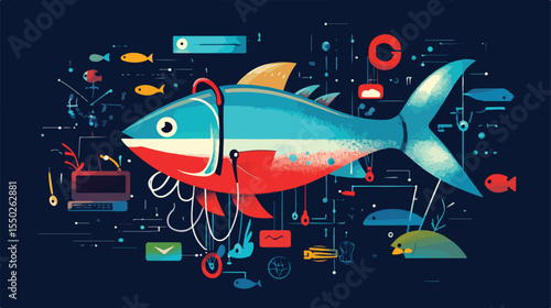 Data Phishing Hacking Online Scam Concept with Computer