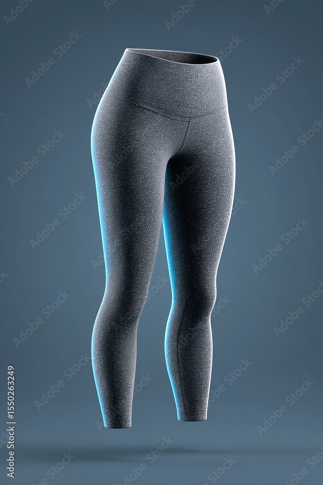 mockup of sports leggings on invisible mannequin, dark grey background, sharp lighting and smooth fabric texture mockup of sports leggings on invisible mannequin, dark grey background, sharp lighting and smooth fabric texture
