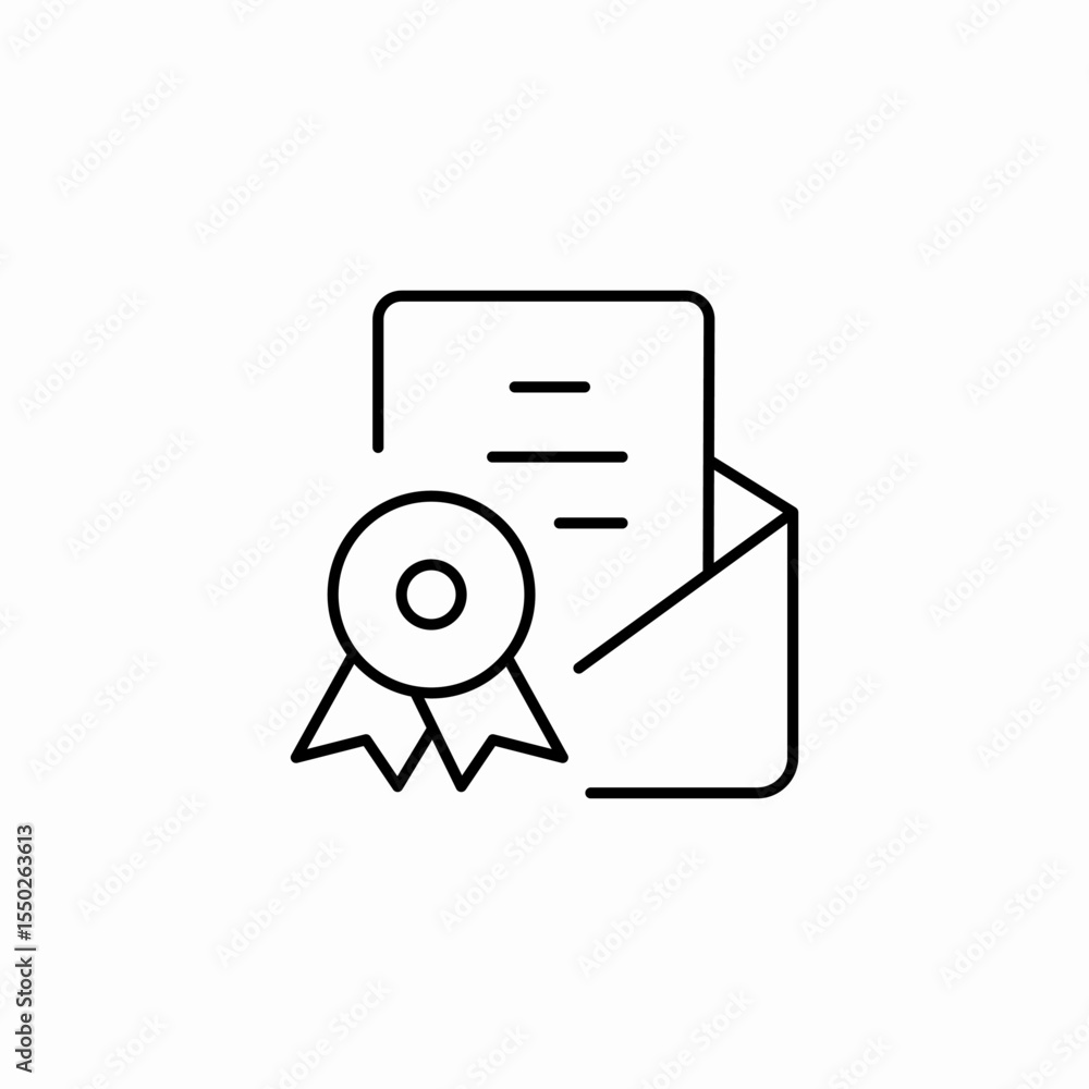 certified document award icon sign vector certified document award icon sign vector