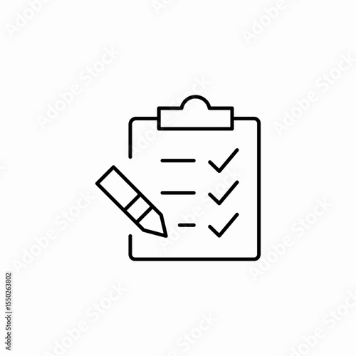 checklist with pencil icon sign vector