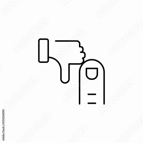 finger thumbs down icon sign vector