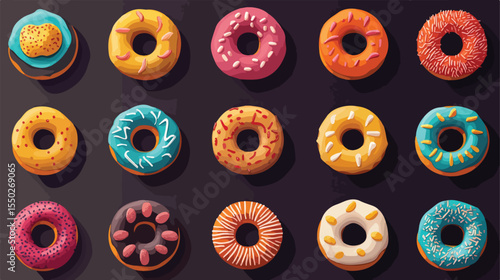 Delicious Sweet Donuts Icon Vector Illustration