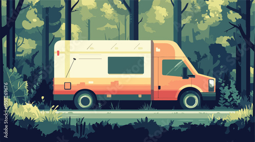 Delivery Service Flat Vector Illustration Centered