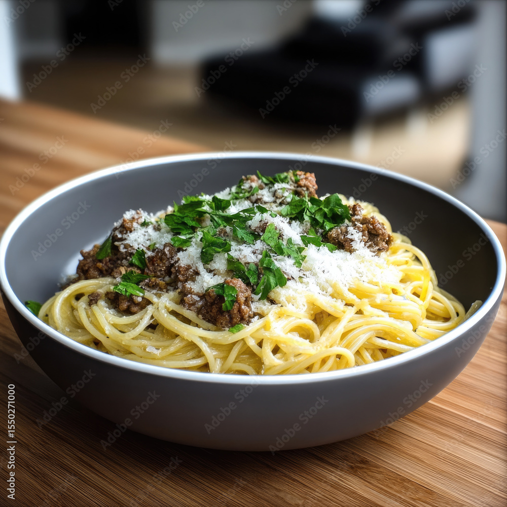 Spaghetti creamy garlic butter parsley parmesan beef pasta Italian dinner Creamy garlic butter spaghetti with beef parmesan Spaghetti creamy garlic butter parsley parmesan beef pasta Italian dinner Creamy garlic butter spaghetti with beef parmesan