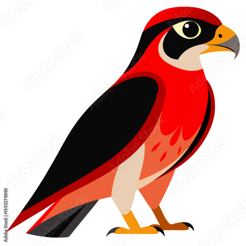 Red-necked Falcon — Minimalist Vector Silhouette