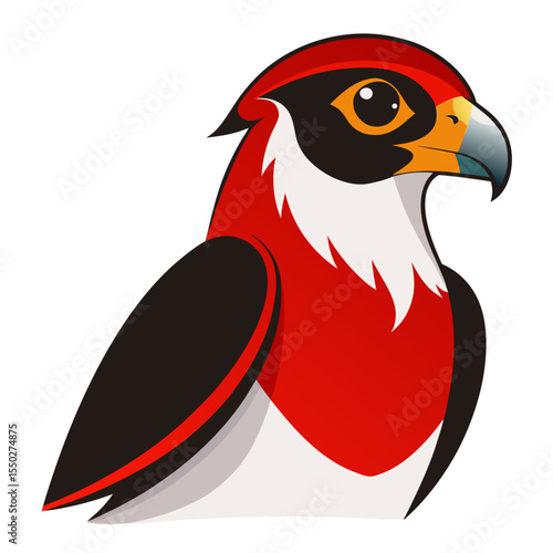 Red-necked Falcon — Minimalist Vector Silhouette