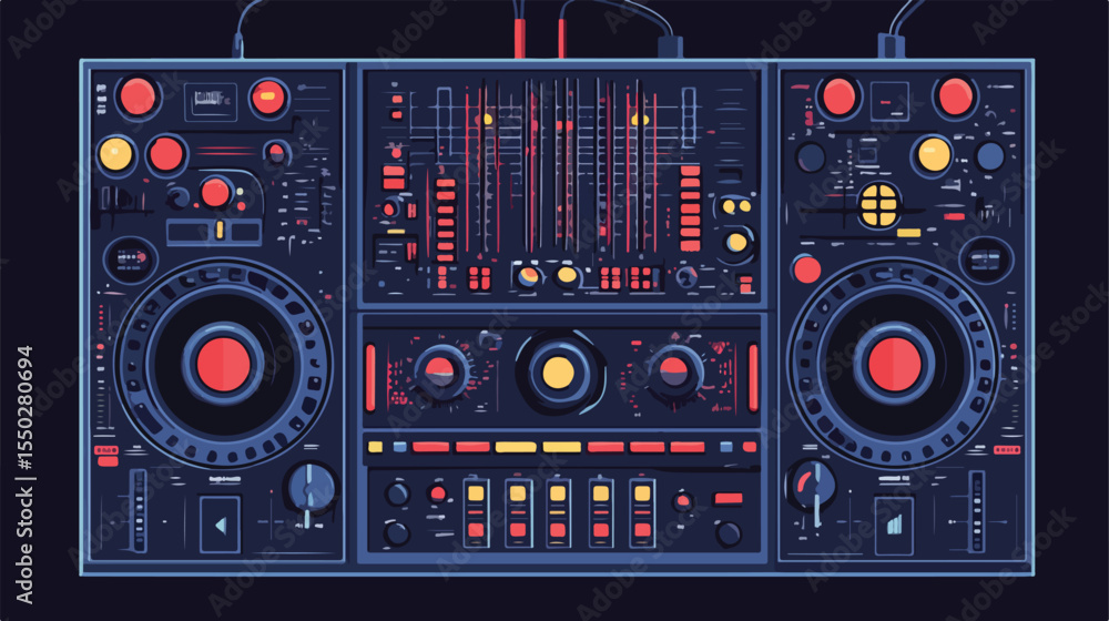 Fototapeta premium DJ Mixer Music Isolated Vector Illustration