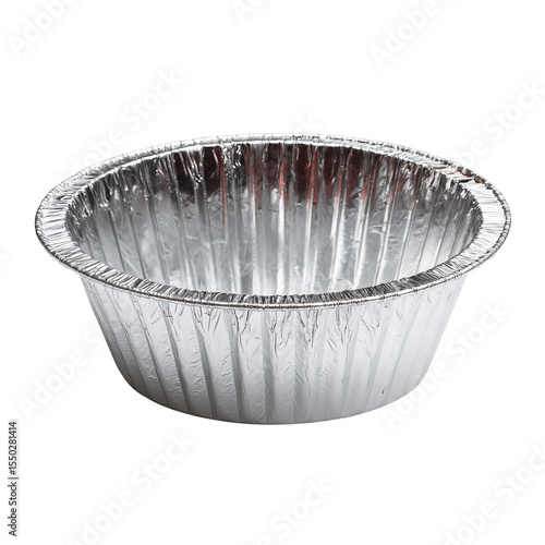 Aluminum Foil Cup : An evocative shot of an aluminum foil cup, offering a versatile vessel for culinary applications. A simple, yet classic object for food packaging.