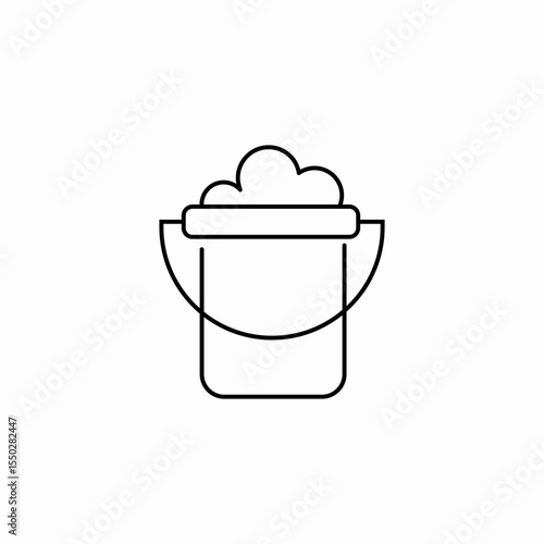 garden bucket soil icon sign vector