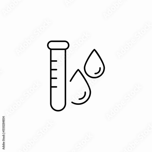 test tube droplets icon sign vector