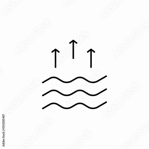water evaporation up icon sign vector