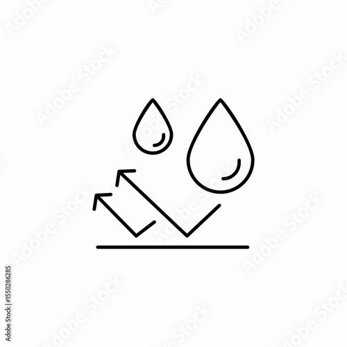 water repellent surface icon sign vector
