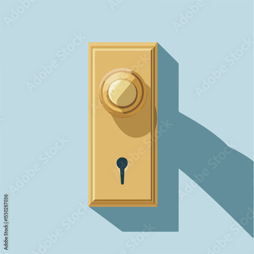 Modern Flat Vector Illustration of a Stylish Doorknob