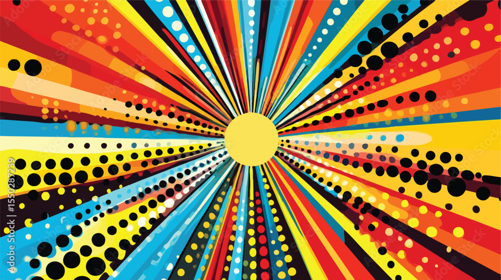 Fototapeta premium Colorful Dotted Background in Pop Art Style