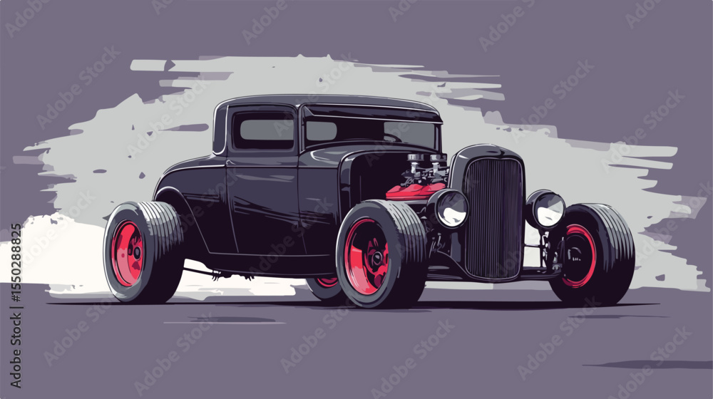 Hot Rod Car Vector Illustration Flat Design Hot Rod Car Vector Illustration Flat Design