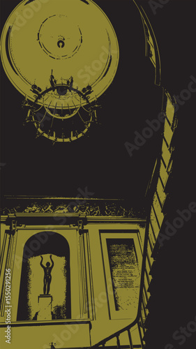 Ornate ceiling and staircase Oxford England