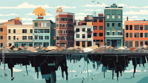 Richter Scale Earthquake Illustration Flat Design