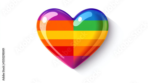 Pride flag wrapped around heart icon, minimal vector design on white Free Download Pride flag wrapped around heart icon, minimal vector design on white - GFXLoad